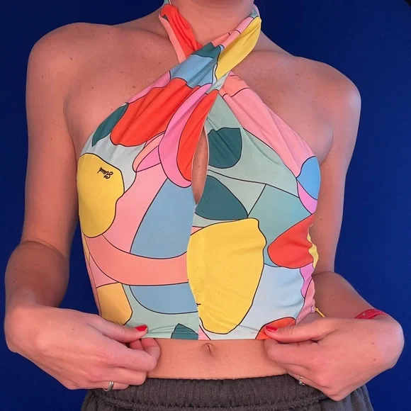 Staud Citrus Kai Top multicolor halter top - Picture 3 of 9